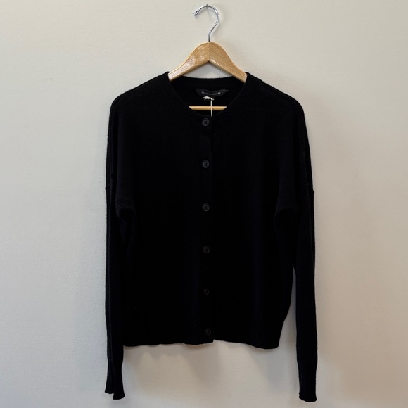 Skull Cashmere Sweaters - Skull Cashmere Black Button-Up Cardigan